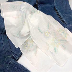LANCETTI Italy Silk Baroque Floral Pastel Scarf OS